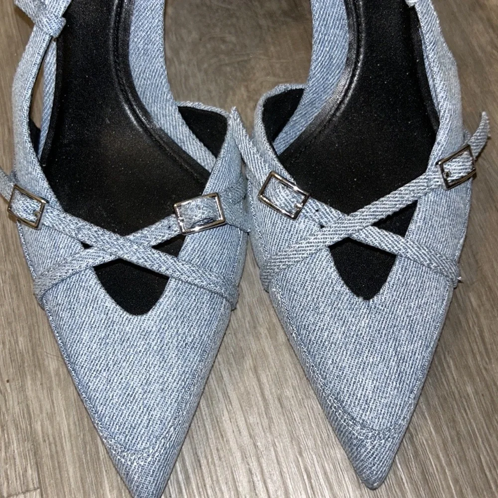 Zara denim heels